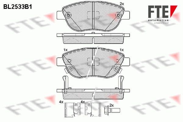 set placute frana,frana disc FTE 9010786