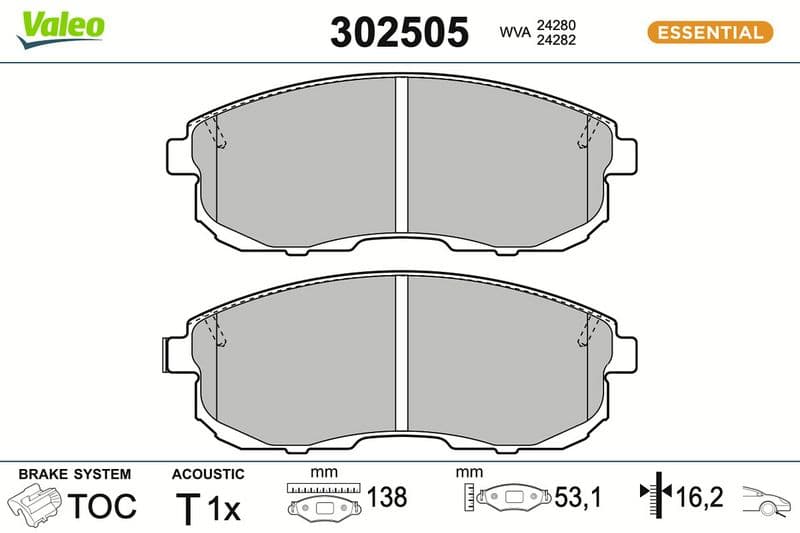 set placute frana,frana disc VALEO 302505