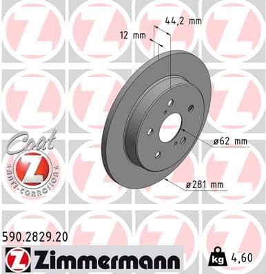 Disc frana ZIMMERMANN COAT Z 590.2829.20