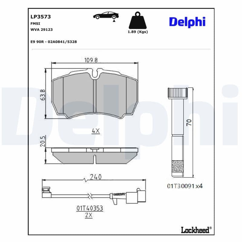 set placute frana,frana disc DELPHI LP3573