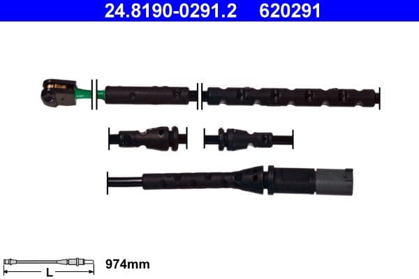 senzor de avertizare,uzura placute de frana ATE 24.8190-0291.2
