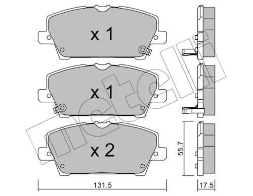 set placute frana,frana disc METELLI 22-0728-0