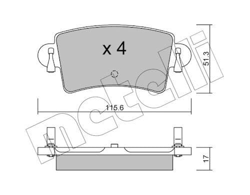 set placute frana,frana disc METELLI 22-0546-0