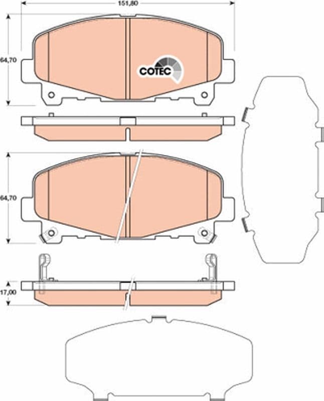 set placute frana,frana disc TRW COTEC GDB3477