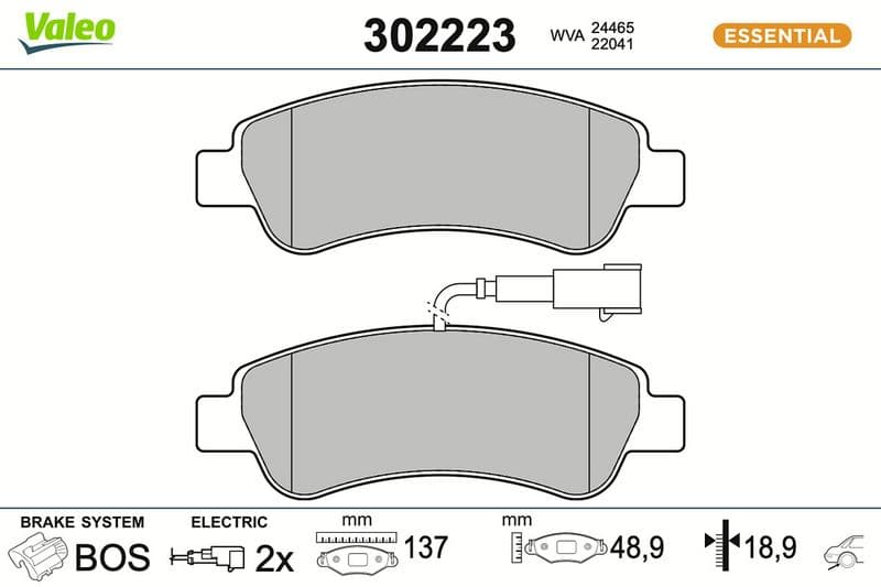 set placute frana,frana disc VALEO ESSENTIAL 302223