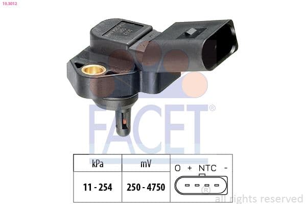 senzor presiune aer FACET Made in Italy - OE Equivalent 10.3012