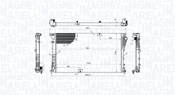 Radiator, racire motor MAGNETI MARELLI 350213221100