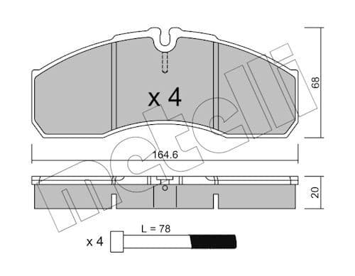 set placute frana,frana disc METELLI 22-0578-5