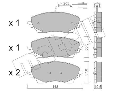 set placute frana,frana disc METELLI 22-1379-0