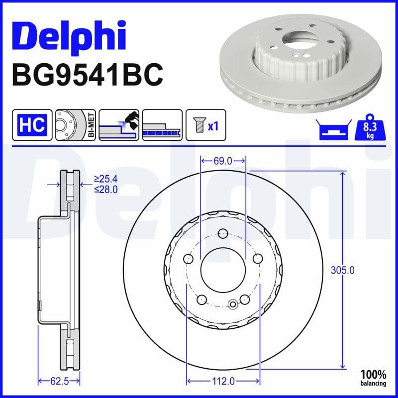 Disc frana DELPHI BG9541BC