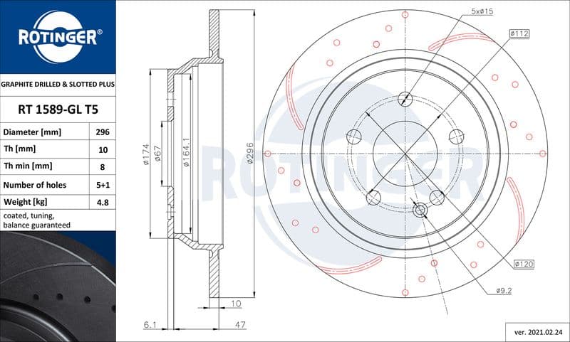 Disc frana ROTINGER RT 1589-GL T5