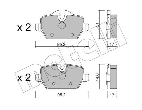 set placute frana,frana disc METELLI 22-0641-0