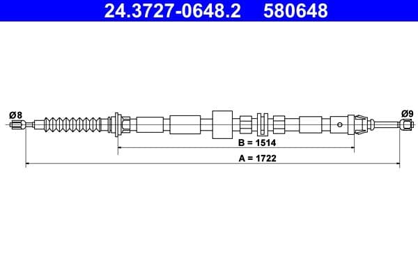 Cablu, frana de parcare ATE 24.3727-0648.2
