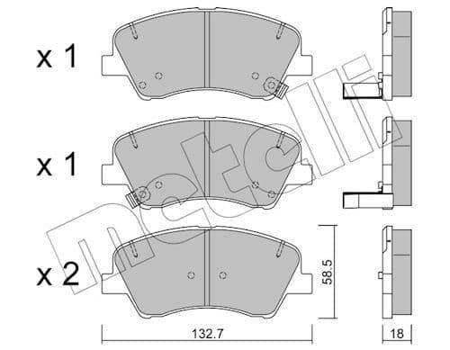 set placute frana,frana disc METELLI 22-1167-0