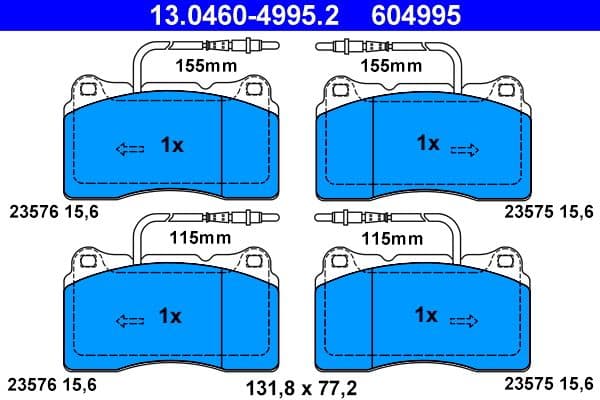 set placute frana,frana disc ATE 13.0460-4995.2