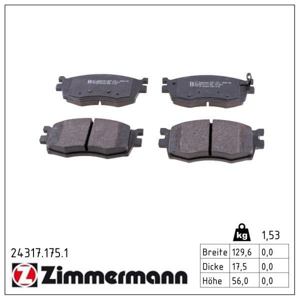 set placute frana,frana disc ZIMMERMANN 24317.175.1