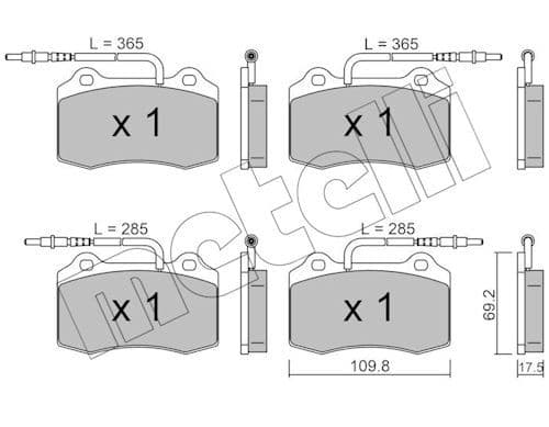 set placute frana,frana disc METELLI 22-0251-1
