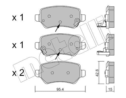 set placute frana,frana disc METELLI 22-0542-2