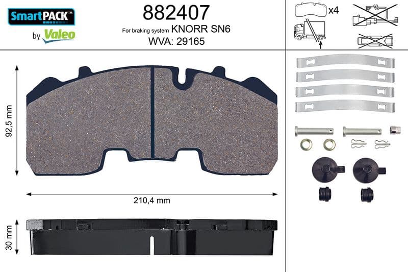 set placute frana,frana disc VALEO 882407
