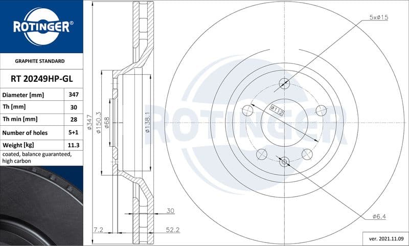 Disc frana ROTINGER GRAPHITE LINE RT 20249HP-GL