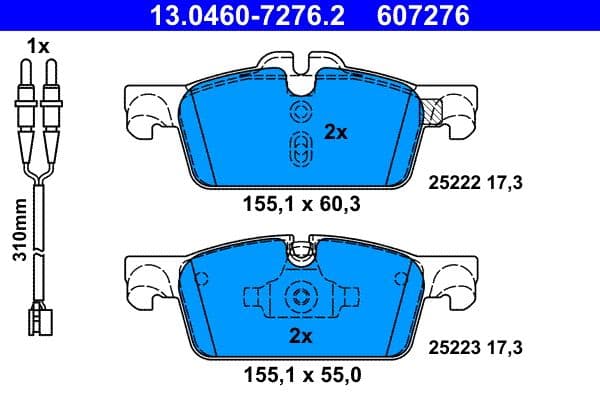 set placute frana,frana disc ATE 13.0460-7276.2