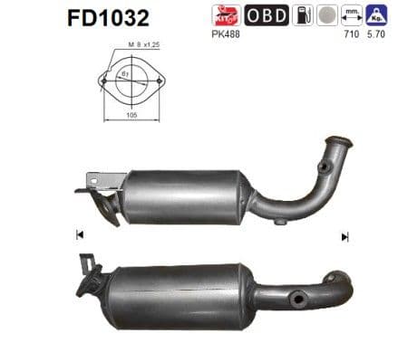 Filtru funingine/particule, sist.de esapament AS-PL FD1032
