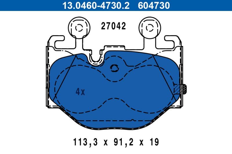 set placute frana,frana disc ATE 13.0460-4730.2