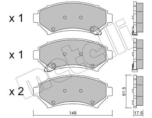 set placute frana,frana disc METELLI 22-0696-0