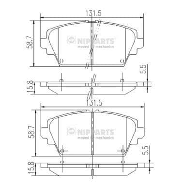 set placute frana,frana disc NIPPARTS J3601072