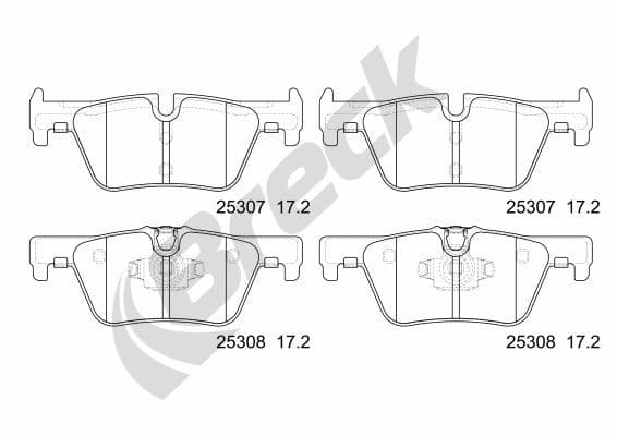 set placute frana,frana disc BRECK 25307 00 704 00