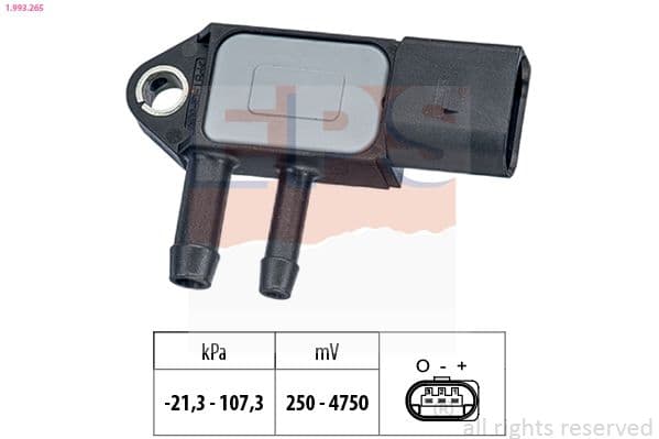 Senzor, presiune gaze evacuare EPS Made in Italy - OE Equivalent 1.993.265