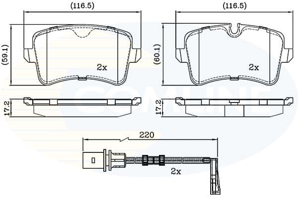 set placute frana,frana disc COMLINE CBP22121
