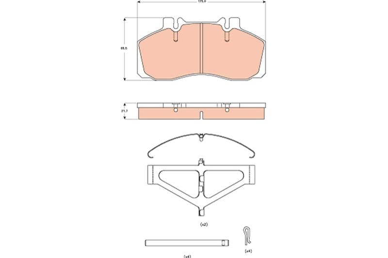 set placute frana,frana disc TRW GDB5004