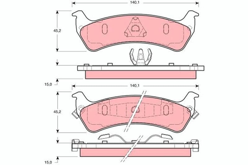 set placute frana,frana disc TRW GDB1238