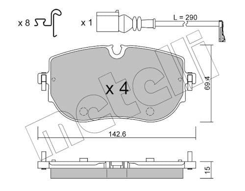 set placute frana,frana disc METELLI 22-1319-0