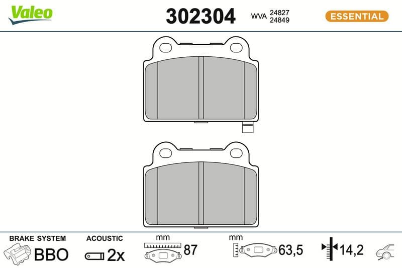 set placute frana,frana disc VALEO 302304