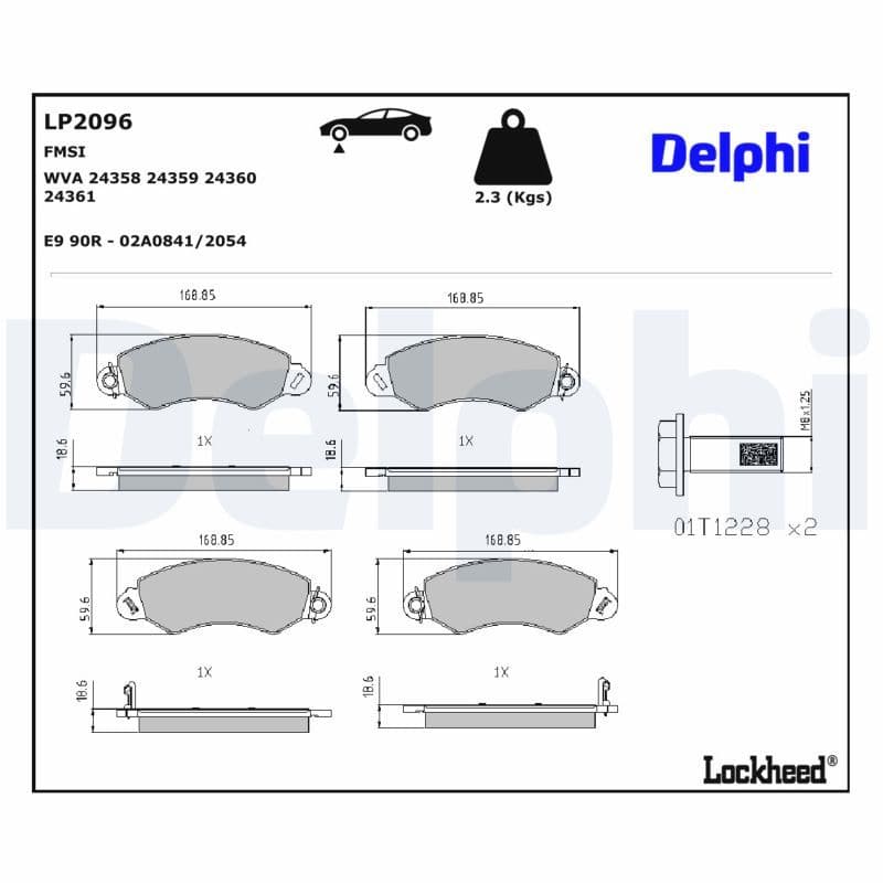 set placute frana,frana disc DELPHI LP2096
