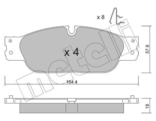 set placute frana,frana disc METELLI 22-1189-0