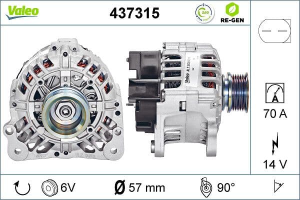 Generator / Alternator VALEO RE-GEN REMANUFACTURED 437315