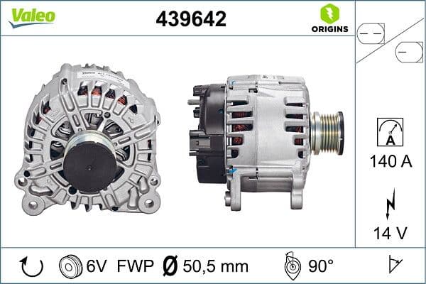 Generator / Alternator VALEO ORIGINS NEW OE TECHNOLOGY 439642