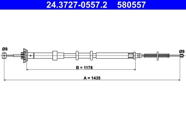 Cablu, frana de parcare ATE 24.3727-0557.2