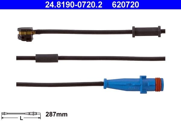 senzor de avertizare,uzura placute de frana ATE 24.8190-0720.2