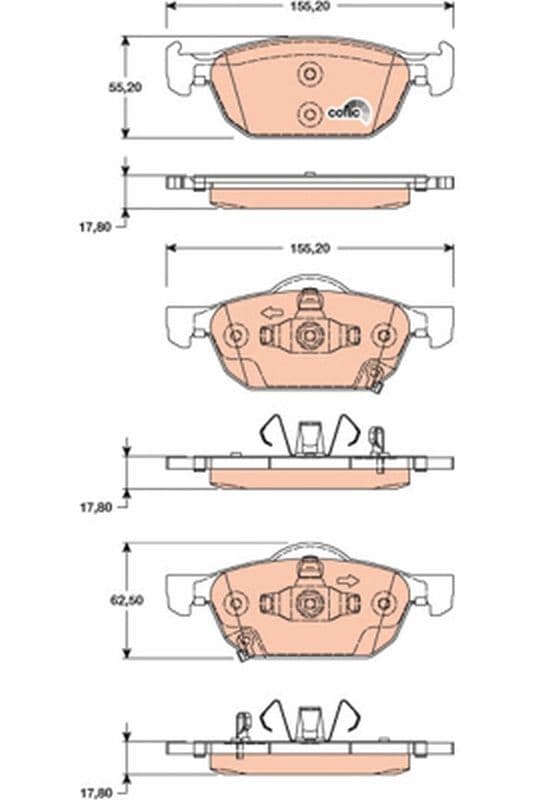 set placute frana,frana disc TRW COTEC GDB3476