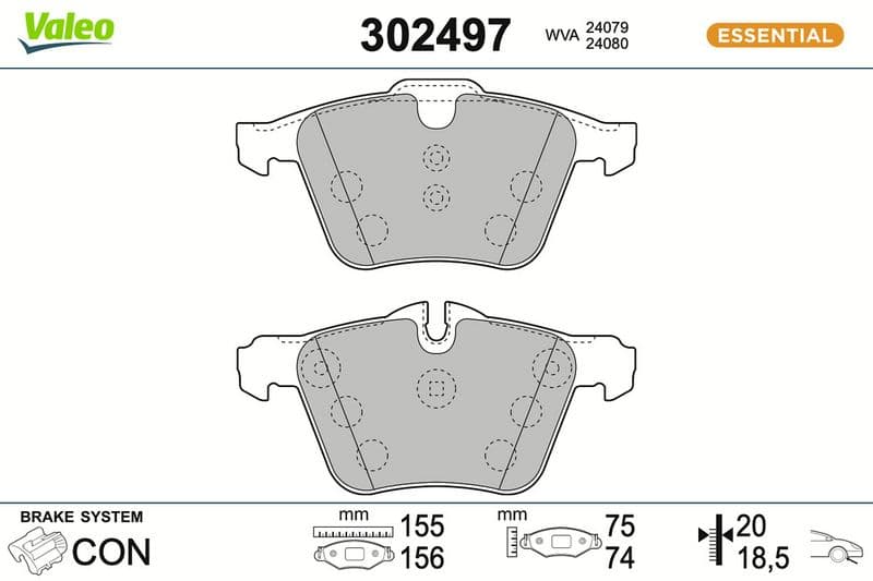 set placute frana,frana disc VALEO ESSENTIAL 302497