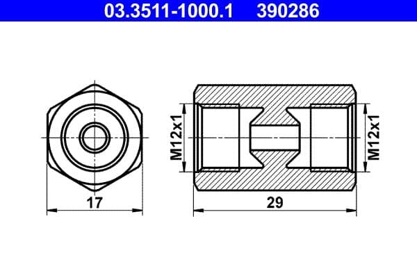Adaptor, conducte frana ATE 03.3511-1000.1