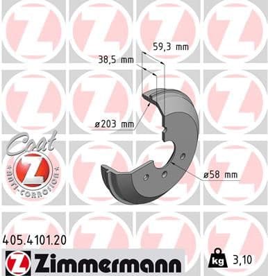 Tambur frana ZIMMERMANN COAT Z 405.4101.20