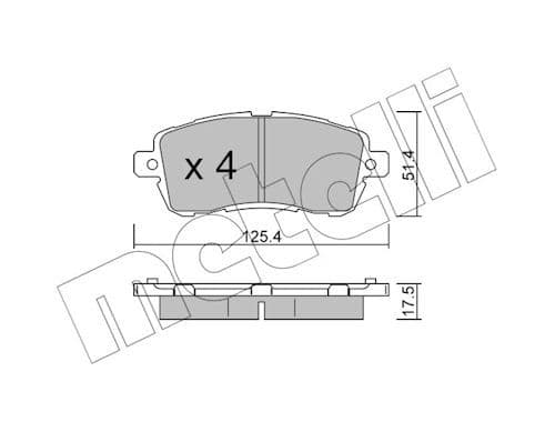 set placute frana,frana disc METELLI 22-1185-0