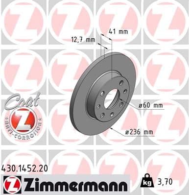 Disc frana ZIMMERMANN COAT Z 430.1452.20
