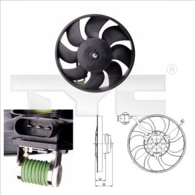 Ventilator, radiator TYC 831-0010