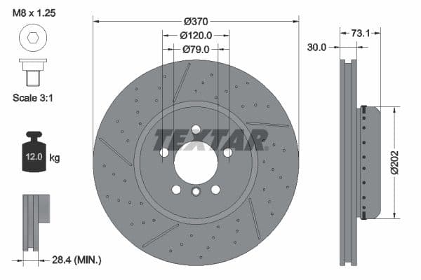 Disc frana TEXTAR PRO+ 92265425